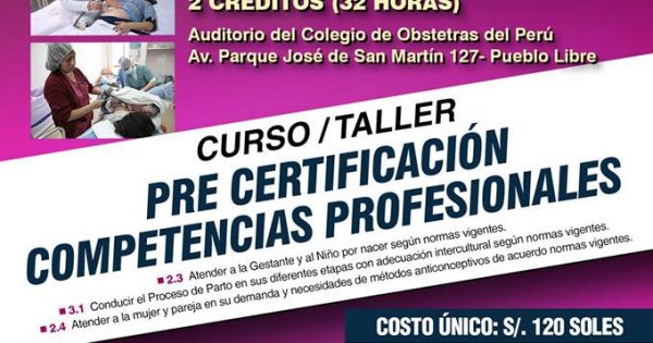 Curso/Taller: Pre Certificación Competencias Profesionales. Fecha: 25 y 26 de agosto