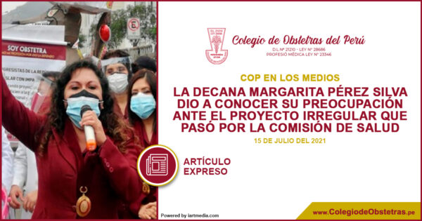 La decana Margarita Pérez Silva dio a conocer su preocupación ante el proyecto irregular que pasó por la Comisión de Salud