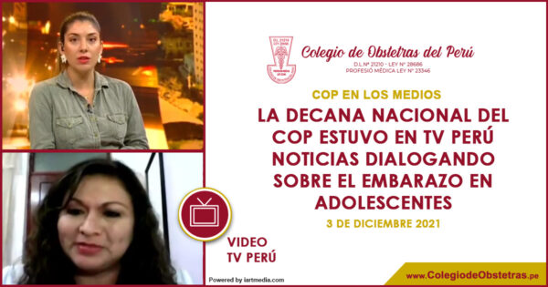 La decana nacional del COP estuvo en TV Perú Noticias dialogando sobre el embarazo en adolescentes