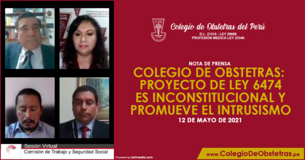 COLEGIO DE OBSTETRAS: PROYECTO DE LEY 6474 ES INCONSTITUCIONAL Y PROMUEVE EL INTRUSISMO