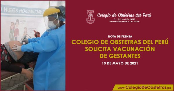 Colegio de Obstetras del Perú solicita vacunación de gestantes
